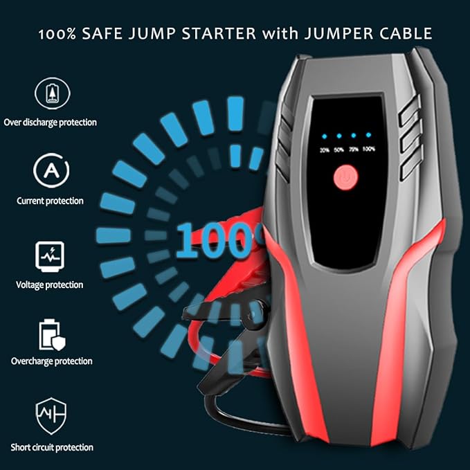 12v Auto Jump Starter Peak Current 2000A, Car Lithium Battery Charger Jumper - Image 5