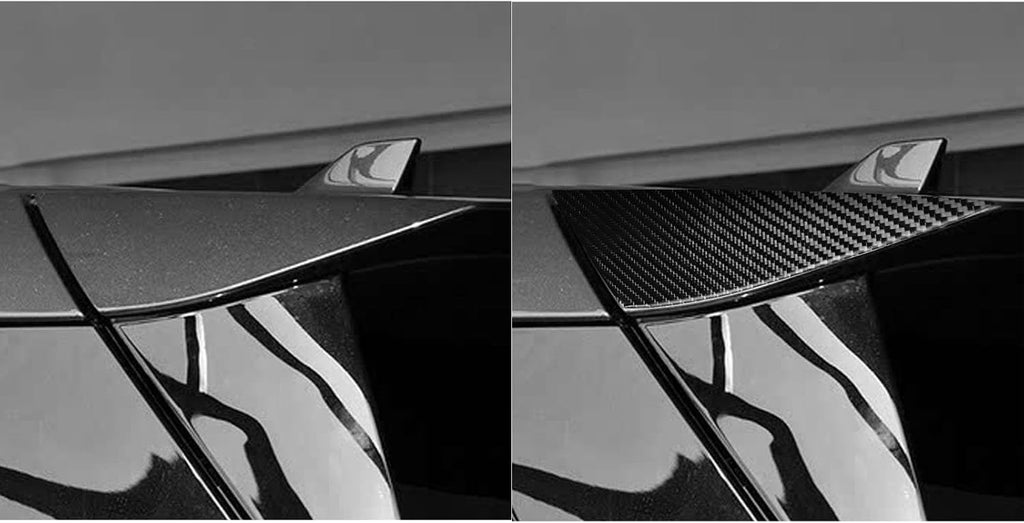 Premium Real Carbon Fiber Compatible with Ford Explorer 2020-2024 2021 2022 2023 Accessories Car Rear Spoiler Tail Wing Trim Panel Cover Exterior Trim Sticker Decal Black 2PCS