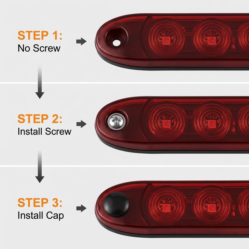 11 LED Red Trailer Brake Tail Light, 2 Pack 16” LED Bar Stop Turn Signal Tail Lights Waterproof Third 3rd Brake Strip Red Light for Marine Boats Golf Cart Offroad Truck RV UTV ATV