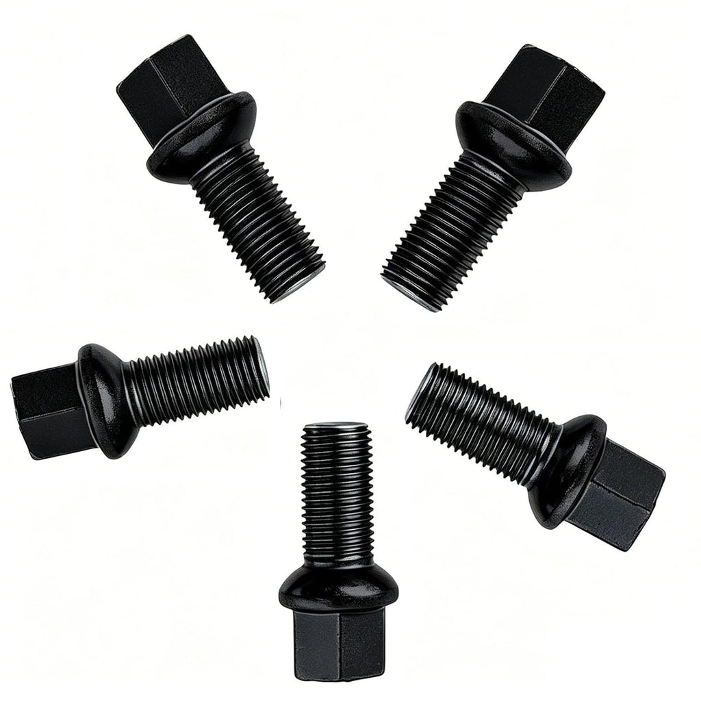 5Pcs WHT002437 Wheel Lug Nut Bolts M14x1.5 8D0601139D Wheel Lug Bolt | Replacement for VW Golf Jetta Passat Beetle CC for Audi A3 A4 A5 A6 A7 Quattro A8- Front or Rear Side (Black)