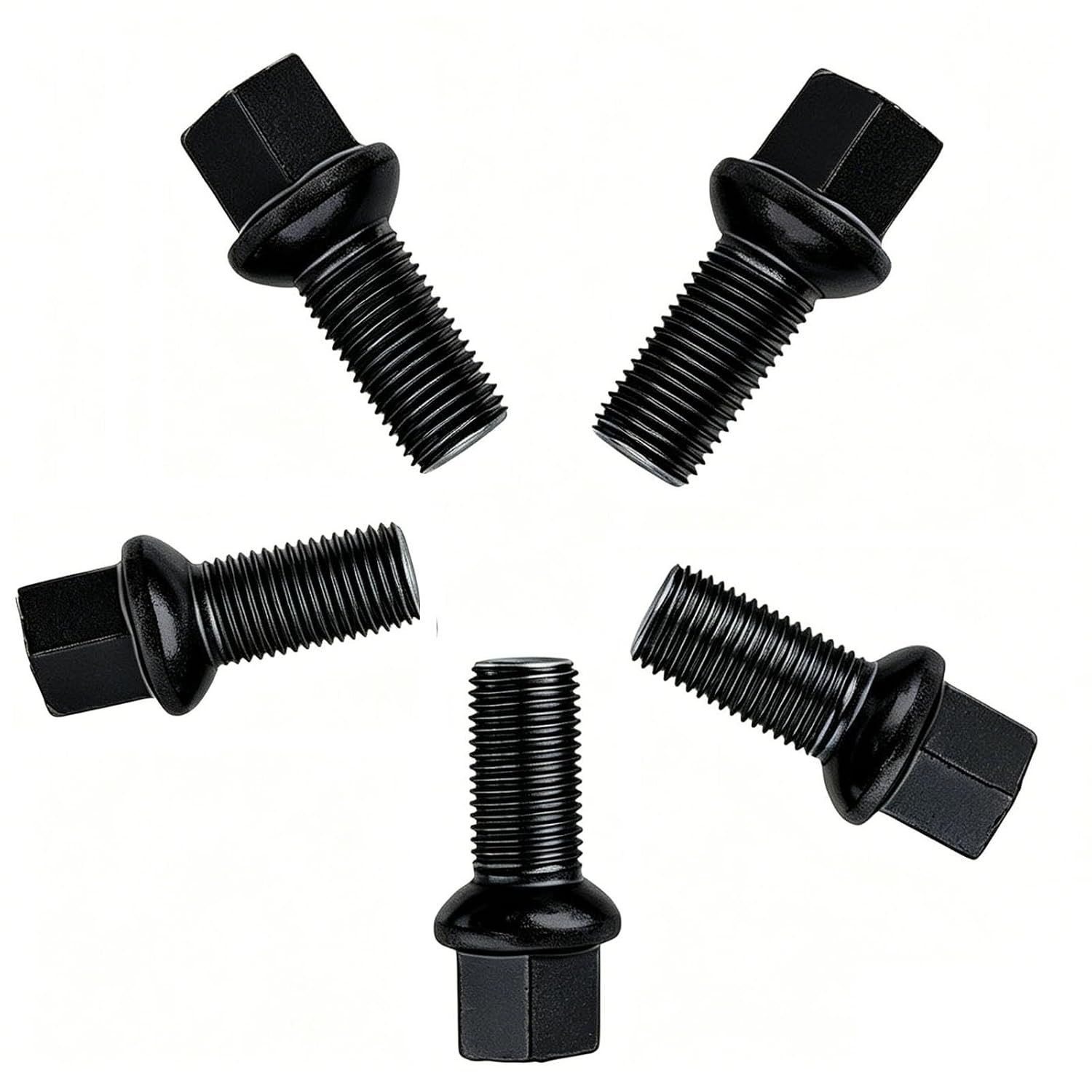 5Pcs WHT002437 Wheel Lug Nut Bolts M14x1.5 8D0601139D Wheel Lug Bolt | Replacement for VW Golf Jetta Passat Beetle CC for Audi A3 A4 A5 A6 A7 Quattro A8- Front or Rear Side (Black)