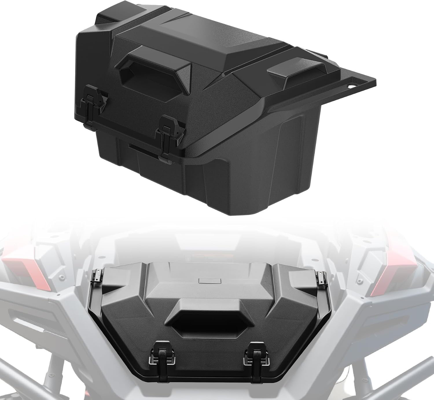 42QT Rear Cargo Box for Polaris RZR Turbo R/PRO S PRO XP 2020-2026 | Upgraded Cargo Storage Box, Poly Water Resistant, 2 Lockable Latche, Replace OEM #2883752