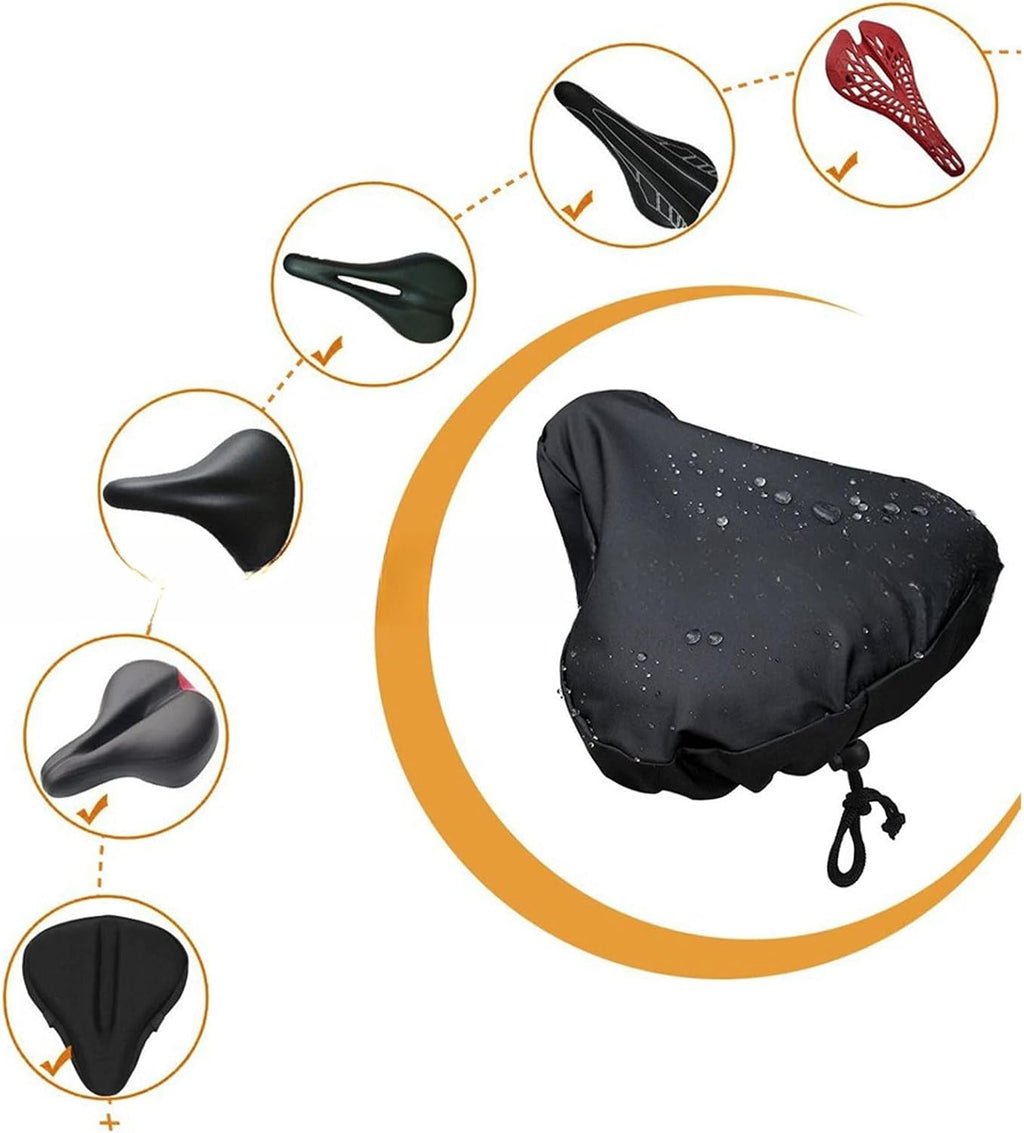 Bike Seat Cover Waterproof 2 Pack, Ebike Seat Cover | with Drawstring, Bicycle Seat Protector for Rain Sun Dust, Universal Fit for City & Casual Bikes
