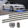 LEDGlow 4pc Blue LED Flexible Car Slimline Underbody Underglow Accent Neon