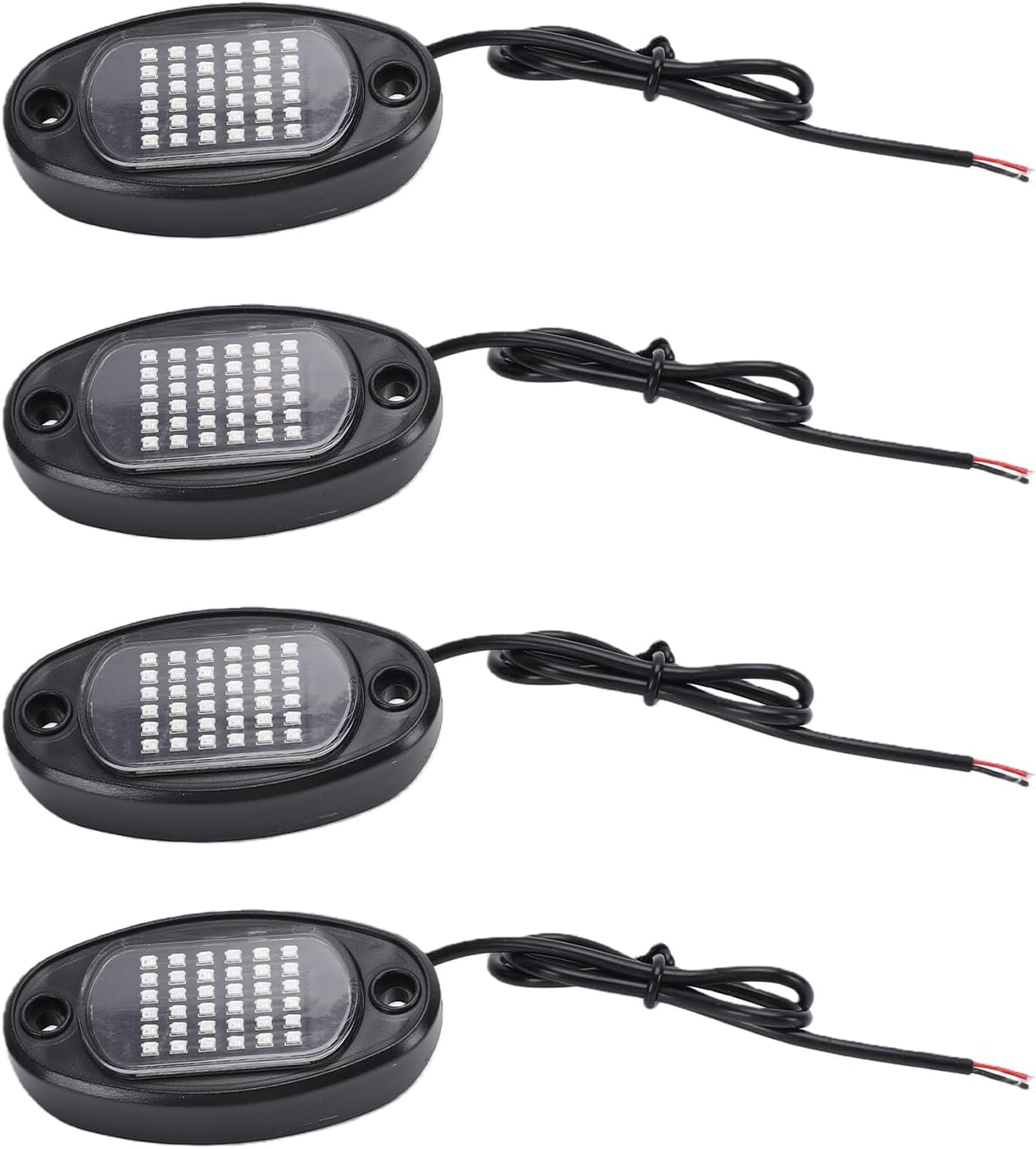 Single Color Car Underglow Lights 36 LED High Power Bright Underbody Chassis Lights IP68 Durable Universal Fit for Trucks SUVs ATVs UTVs Boats Motorcycles 4PCS (Red)