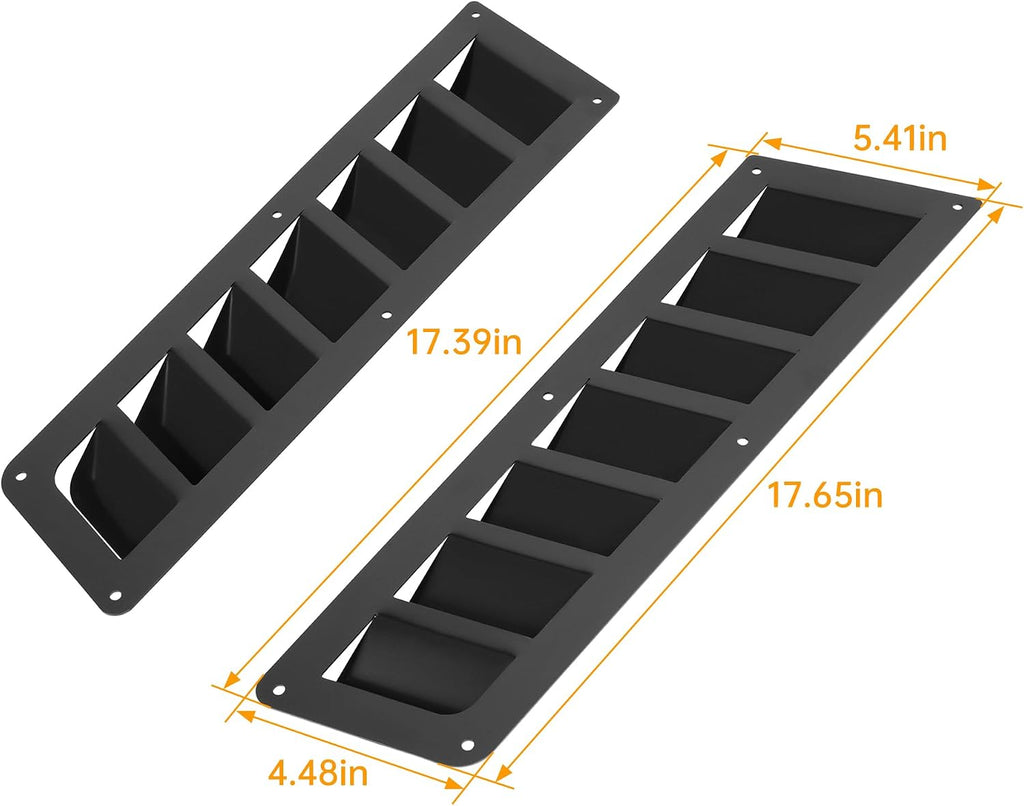 ALMULOO Universal Hood Vent Cooling Panel Front Hoods Air Intake Vent | Cooling Scoop Bonnet Cover Steel Electrophoresis Primed Black