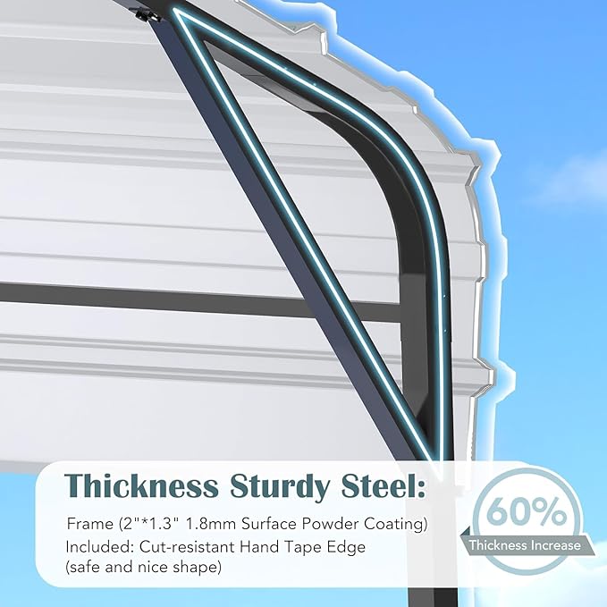 10'x20'x10' Heavy Duty Metal Carport, Steel Carports - Image 6