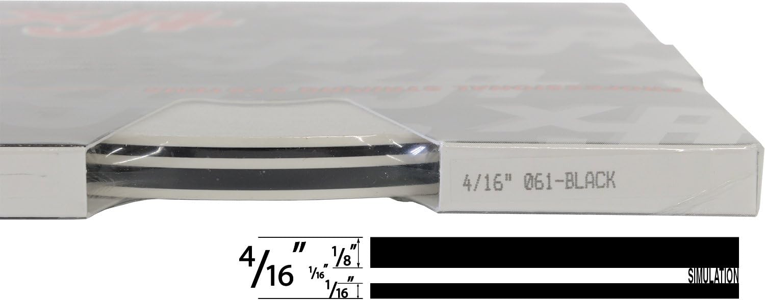 Universal TFX 0004061 - Auto Customizing Dual Pinstripe - 4/16" x 150' (1/8” Stripe, 1/16" Gap, Then 1/16” Stripe) - 061-Black