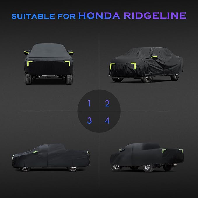 Car Cover Custom Fit for Honda Ridgeline 2006-2024, 6 Layers Truck Cover - Image 6
