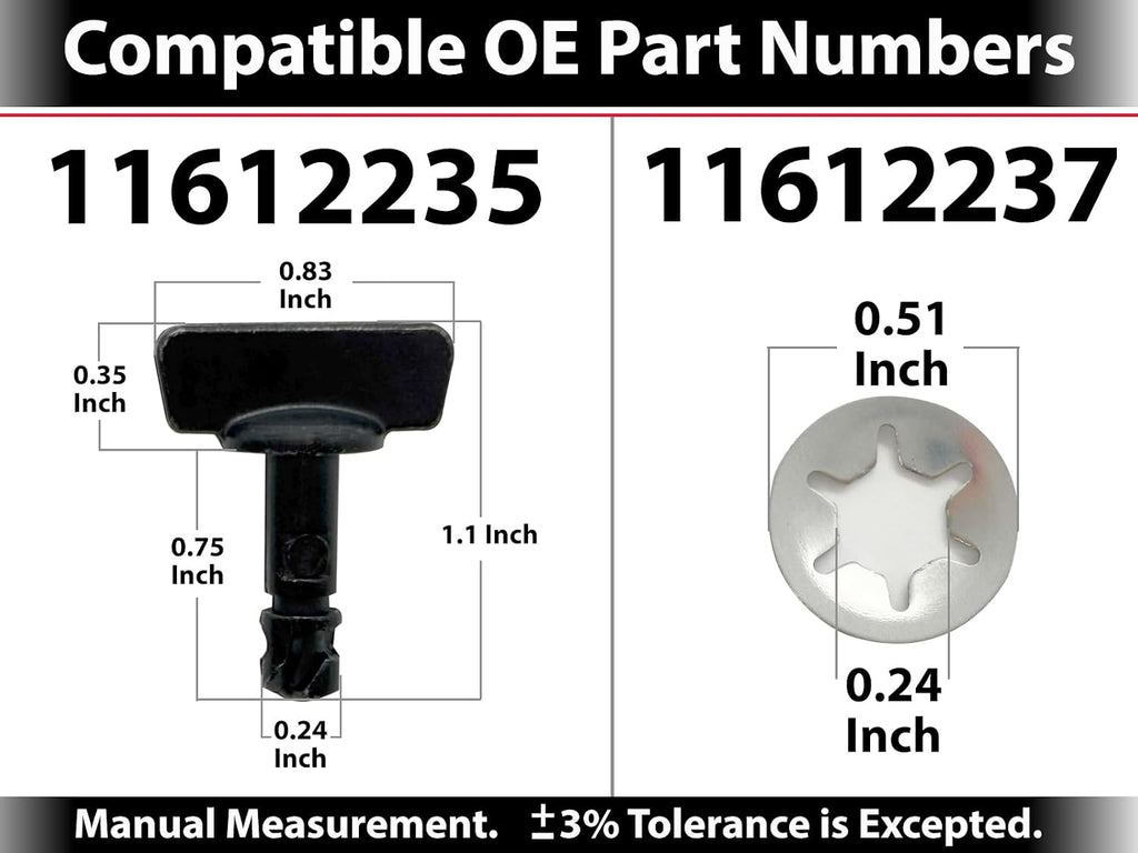 APA Replacement Two Pieces of Bolts and Retainers for 2015-2024 Tahoe Yukon Denali Traverse Hitch Cover 11612235 11612237 Two-Piece Pack