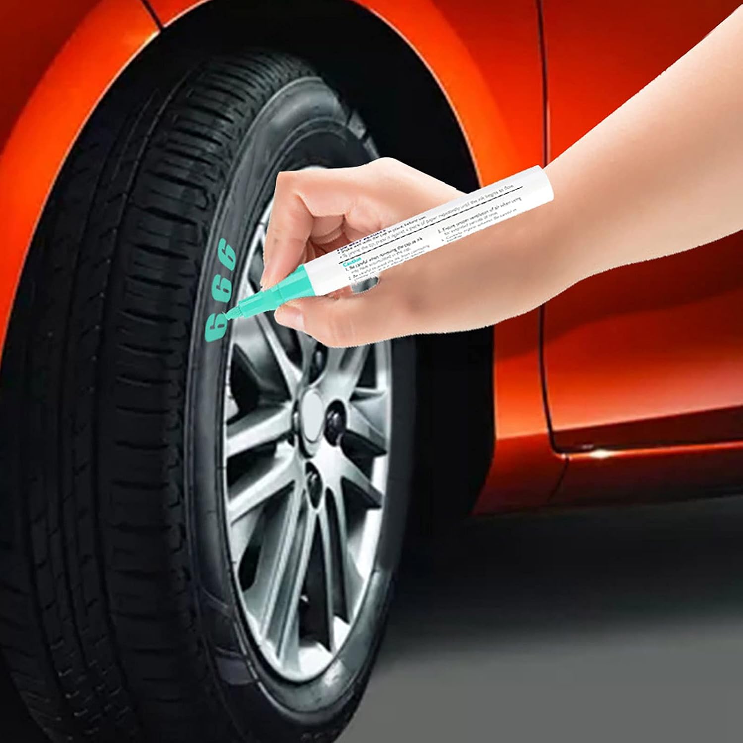 EVGATSAUTO Car Paint Pen Marking Tool for Tires, Professional Automotive Touch Up Pencil - Green Color