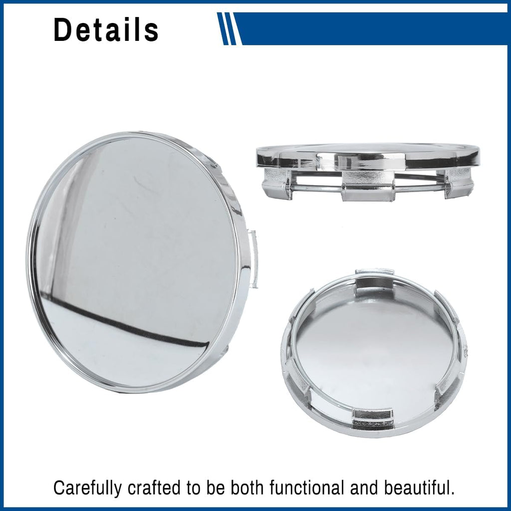 2.56in Wheel Center Caps 65mm ABS Plastic Wheel Center Hubcaps 4Pcs Universal Center Cover Replacement Outer 65mm 2.56 in, Inner 61mm 2.4 in Chrome