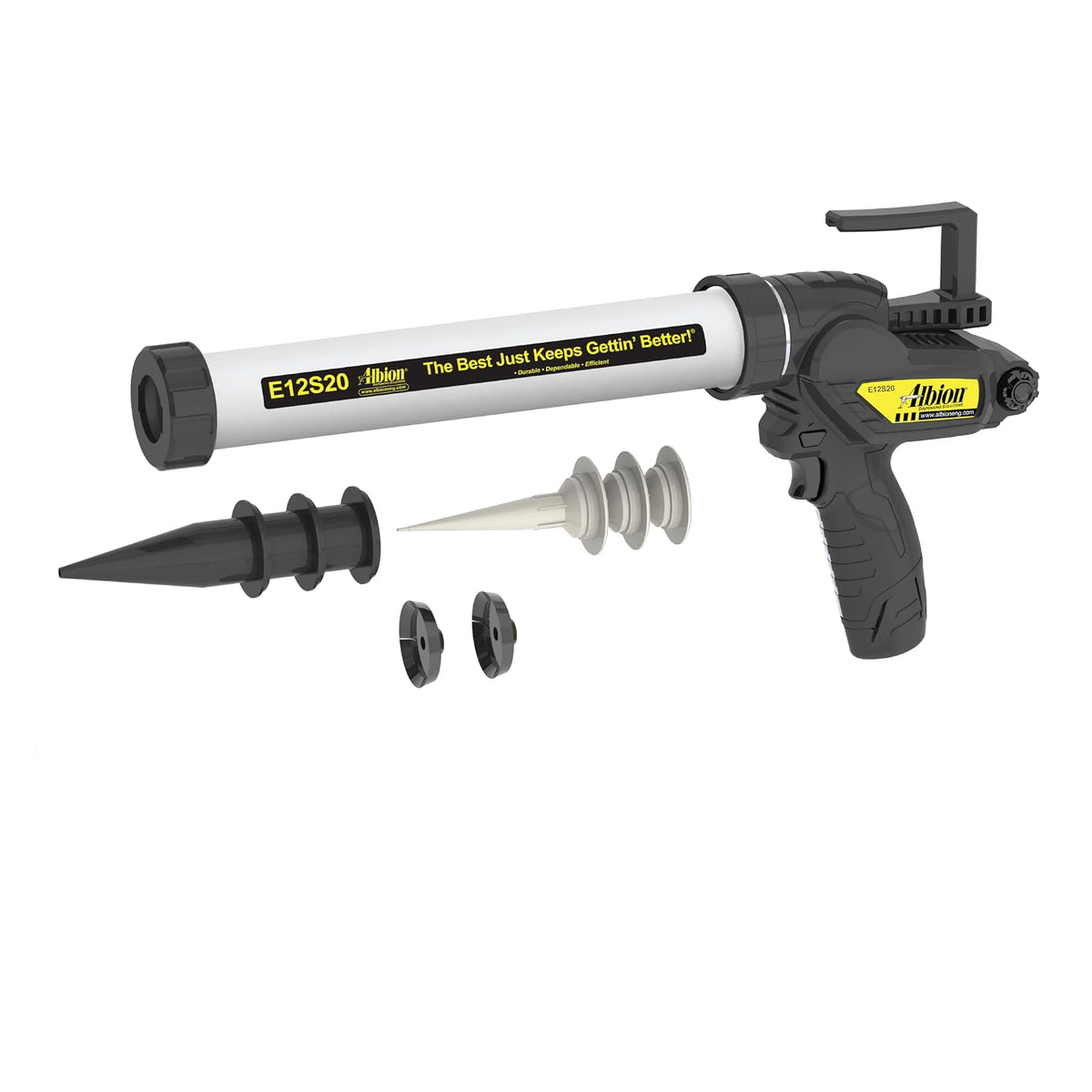 albion engineering e12s20 b-line cordless sausage caulking gun, main product view