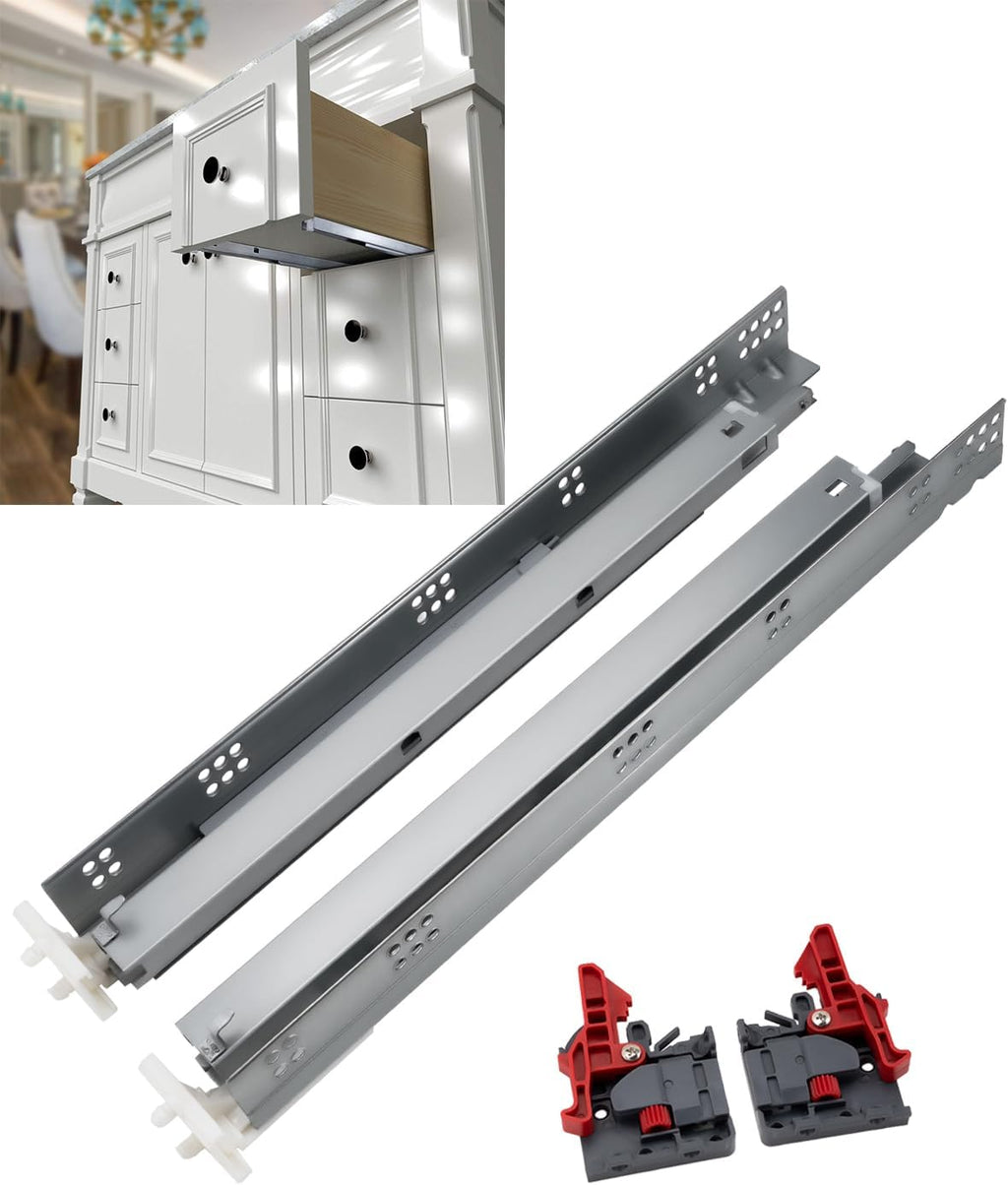gobrico undermount drawer slides bottom mount soft close, main product view
