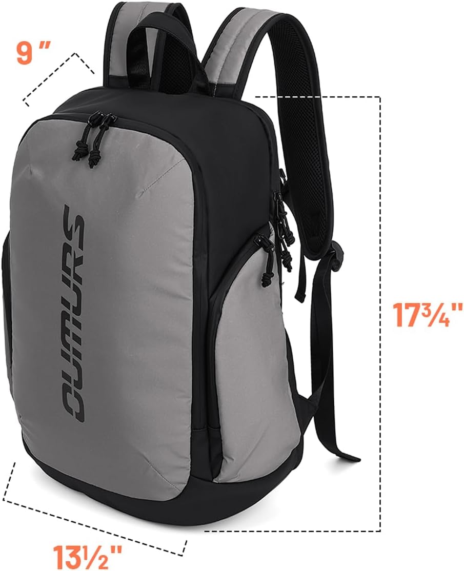 Oumurs Reflective Backpack 1800D Water-resistant Oxford Cloth Backpack Laptop Backpack for Motorcycle, Travel, Cycling, Work, Sport, Hiking, Gym, Black