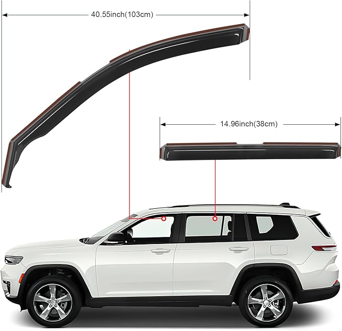 Nilight in Channel Rain Guards for Jeep Grand Cherokee L 2021 2022 2023 2024 - Image 7