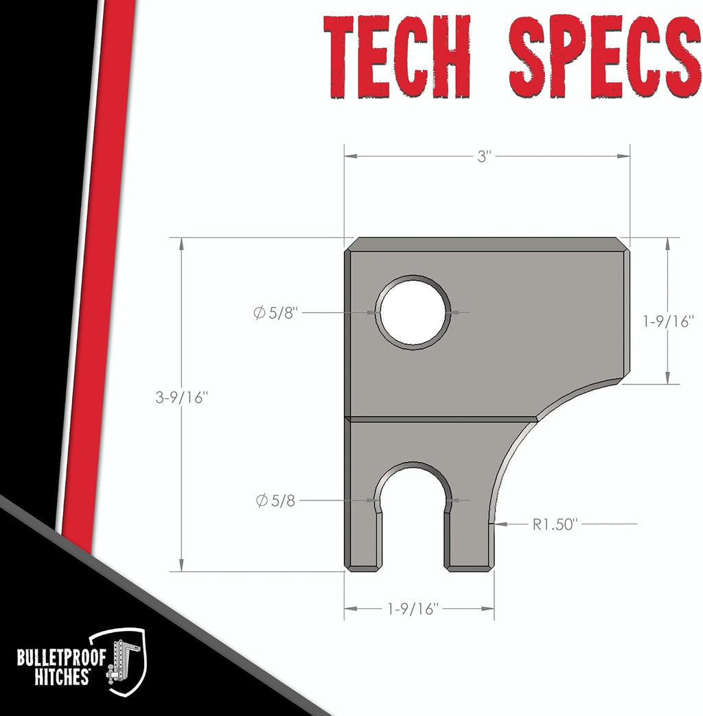 BulletProof Hitches - Trailer Hitch Pintle Attachment Rated to 36,000 Ibs - Converts Dual Ball Into Pintle Hitch - BulletProof Hitch Accessories