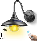SIEDiNLAR Solar Barn Light Outdoor 3 Modes 2 Lighting, Aluminum Gooseneck Wall