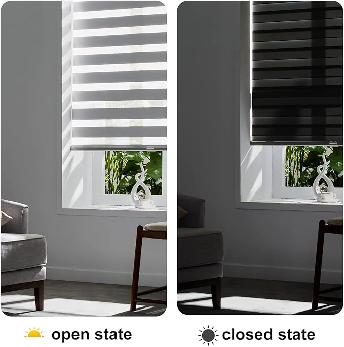 Persilux Cordless Zebra Blinds for Windows Free-Stop Roller Windows Shades Dual - Image 5