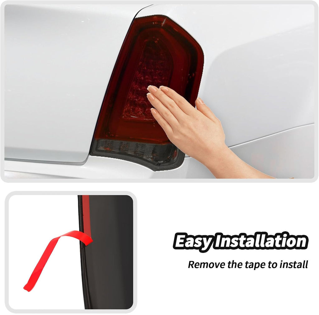 JeCar Smoked Tail Light Cover 3rd Third Brake Light Cover Trim Guards for 2015-2024 Chrysler 300/300C