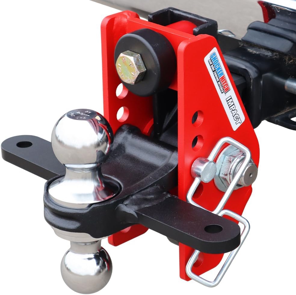 Shocker Impact Sway Control Cushion Combo Ball Hitch, Fits 2" Hitch Chrome Combo 2" & 2-5/16" Balls