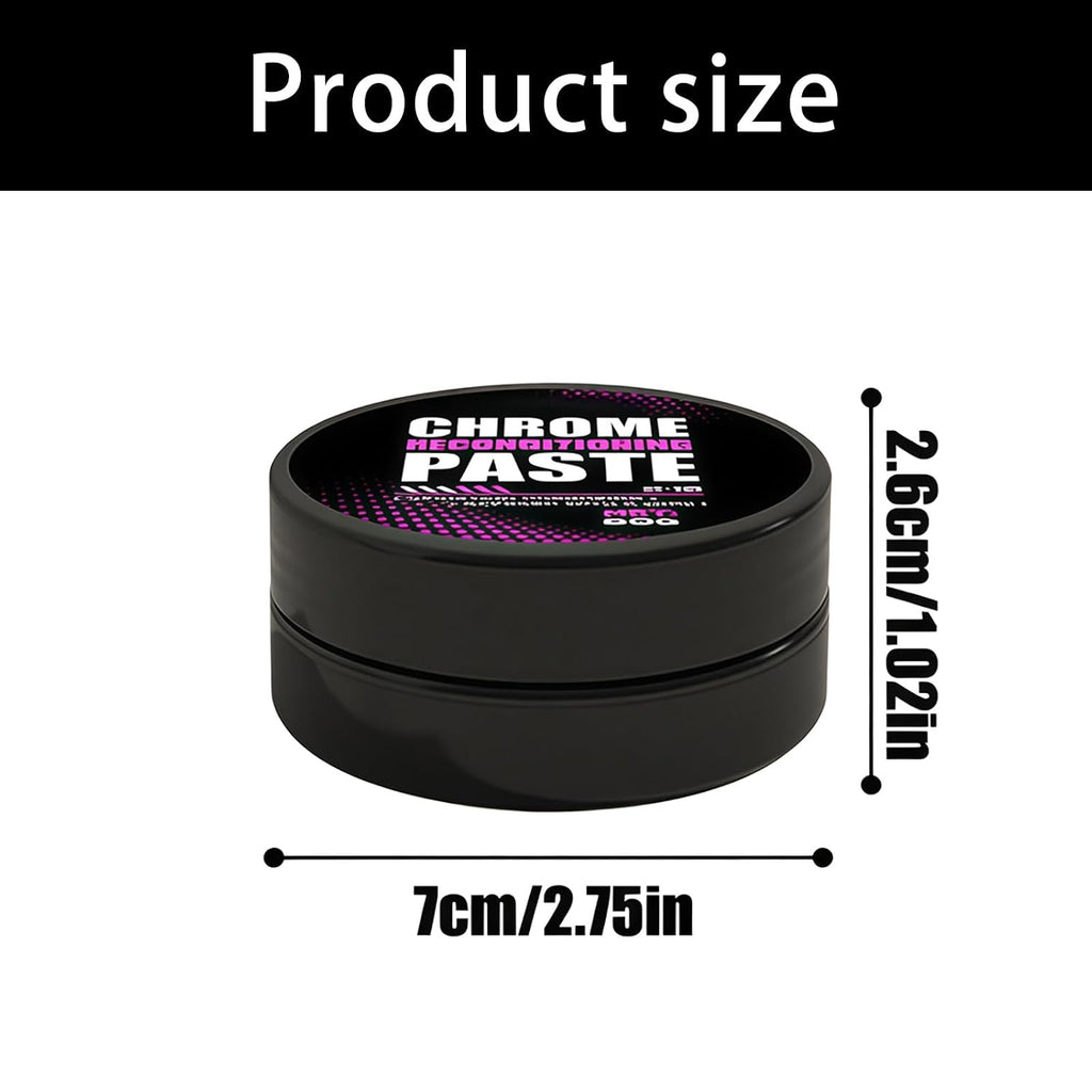 Round Jar Metal Care 50g, Chrome Reconditioning Polish for Controlled Home and Garage Application Workflows Metal Polishing Chrome Care Reconditioning Compound Round Jar Polish Garage Home