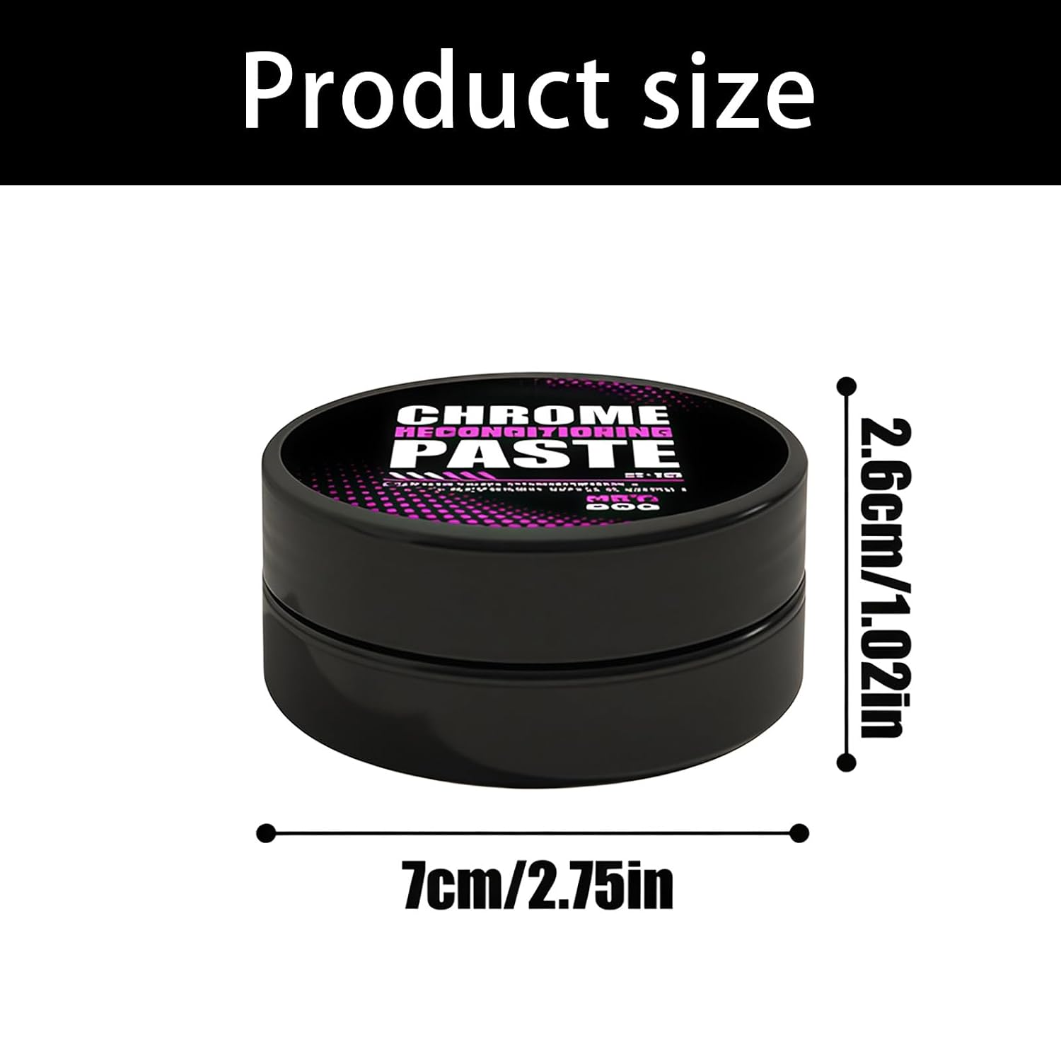 Round Jar Metal Care 50g, Chrome Reconditioning Polish for Controlled Home and Garage Application Workflows Metal Polishing Chrome Care Reconditioning Compound Round Jar Polish Garage Home