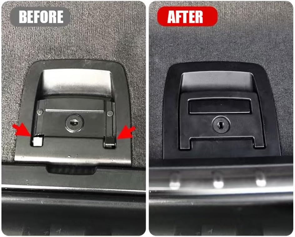 Rear Trunk Mat Carpet Handle Compatible with BMW 5 seri E60/F07/F11 2009-2016, X5 E70/F15 2006-2018, X6 E71/F16 2007-2019 Repalcement 51479120283 51476985161 (Black (Without Locking Function))