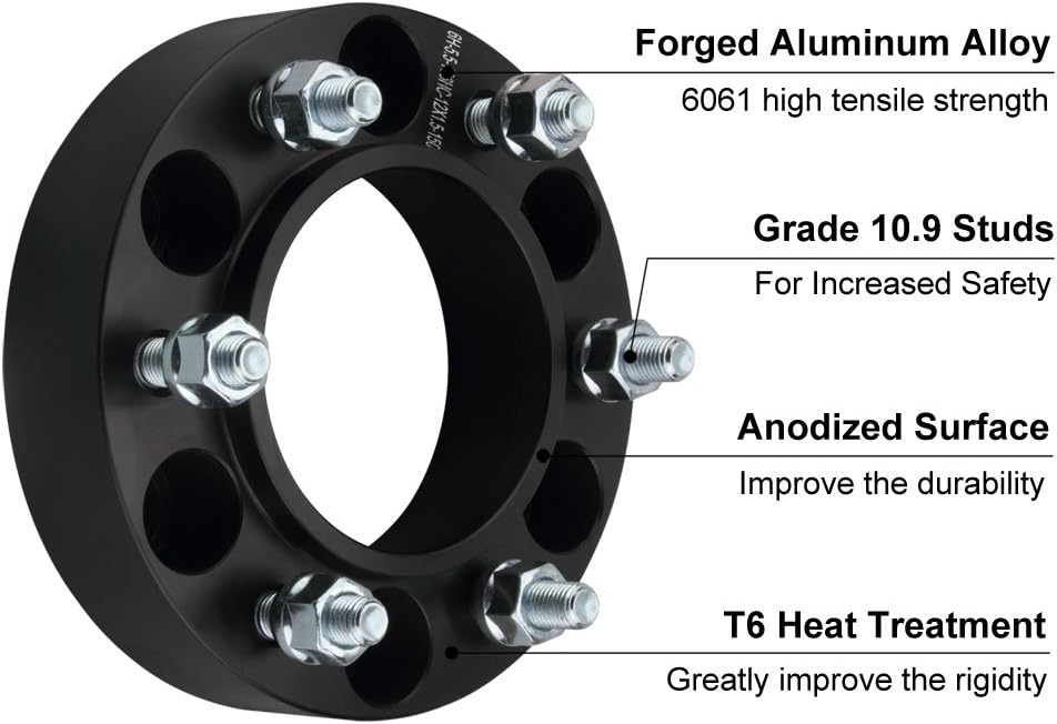 4pc Forged 6x5.5 Hubcentric Wheel Spacers 1 Inch M14x1.5 Studs 78.1mm Hub | Compatible with Chevy GMC 6 Lug 6x139.7 Rim for 1999-2026 Silverado Sierra 1500, 1988-2026 Suburban Yukon, 2019-2026 RAM1500