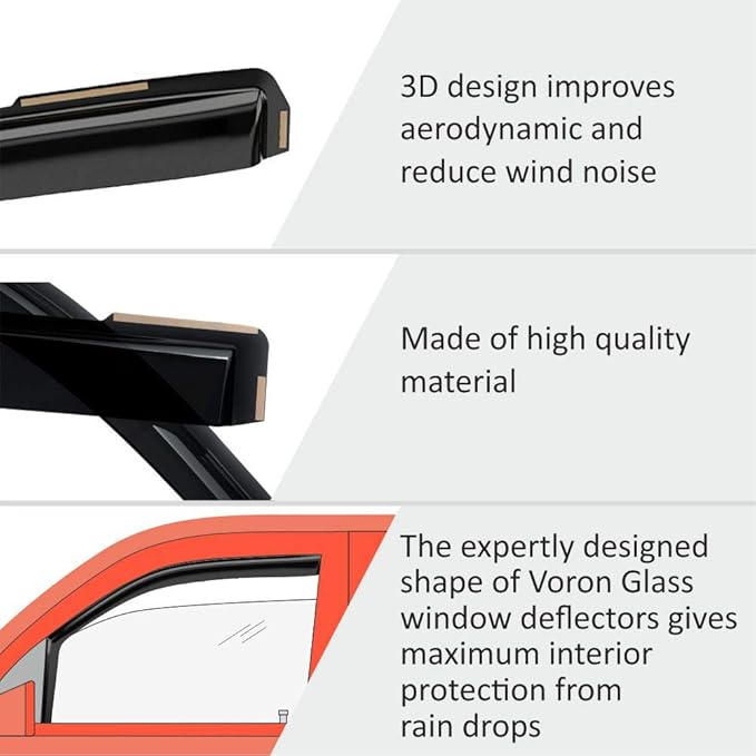 Voron Glass in-Channel Extra Durable Rain Guards - Image 4