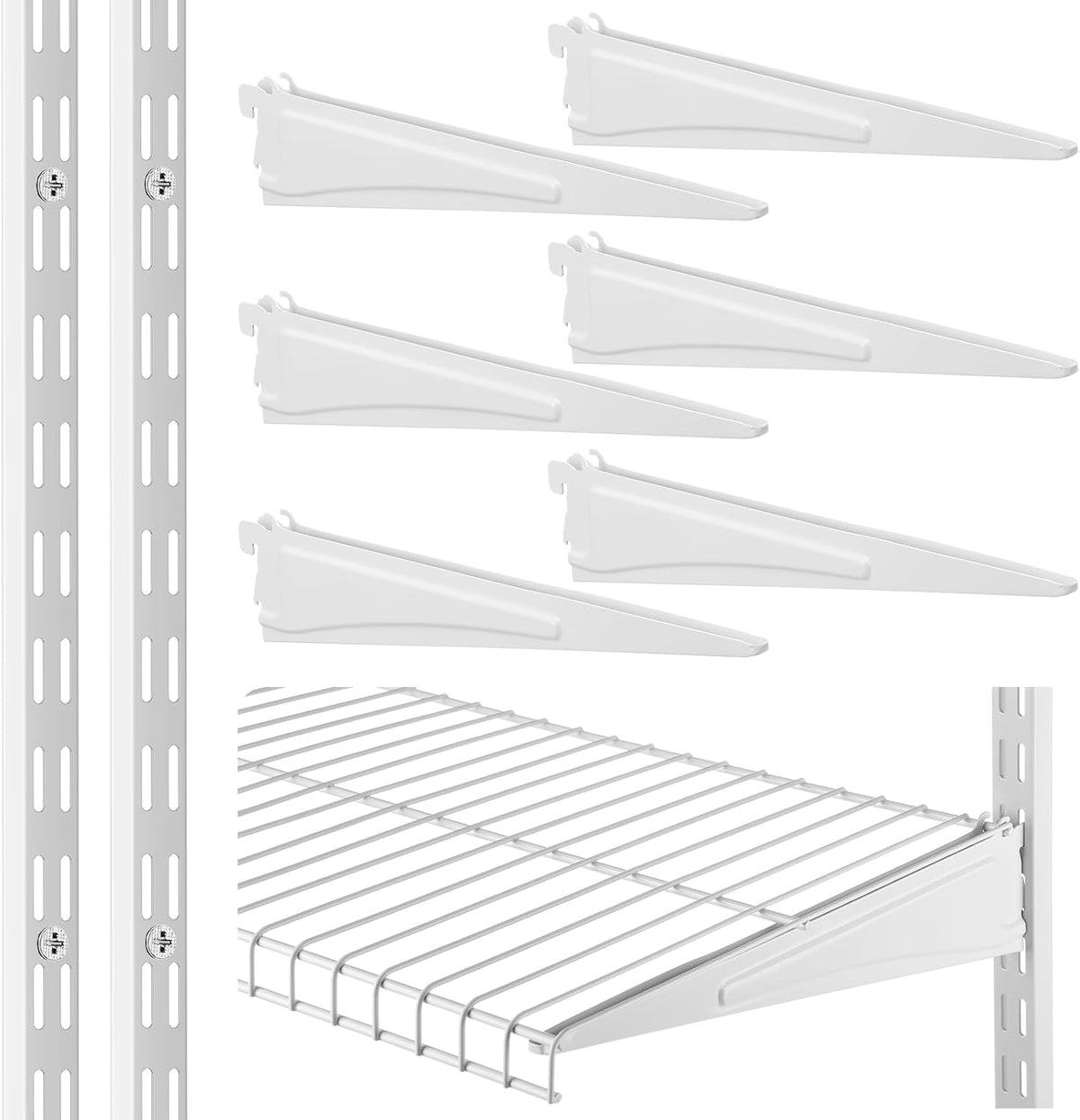croblissful 47.5 inch twin rail upright wall shelving, main product view