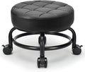 Low Roller Seat Low Height Rolling Stool PU Leather Rolling Stool, Modern by LWADALN