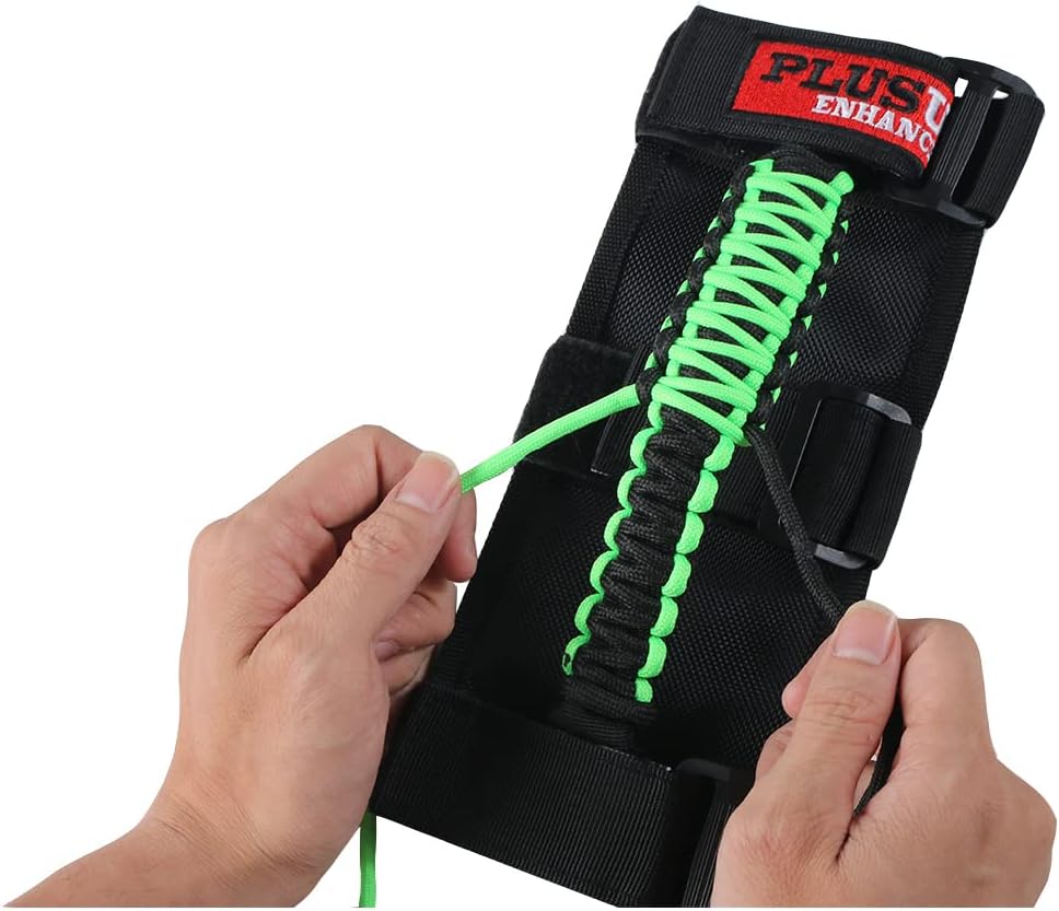 Roll Bar Grab Handles Grips Triple Straps for UTV ATV Polaris Ranger RZR XP900 1000 Honda Pioneer Talon Kawasaki Wildcat Yamaha YXZ Can 1.75 to 2 Inch 2PCS Green