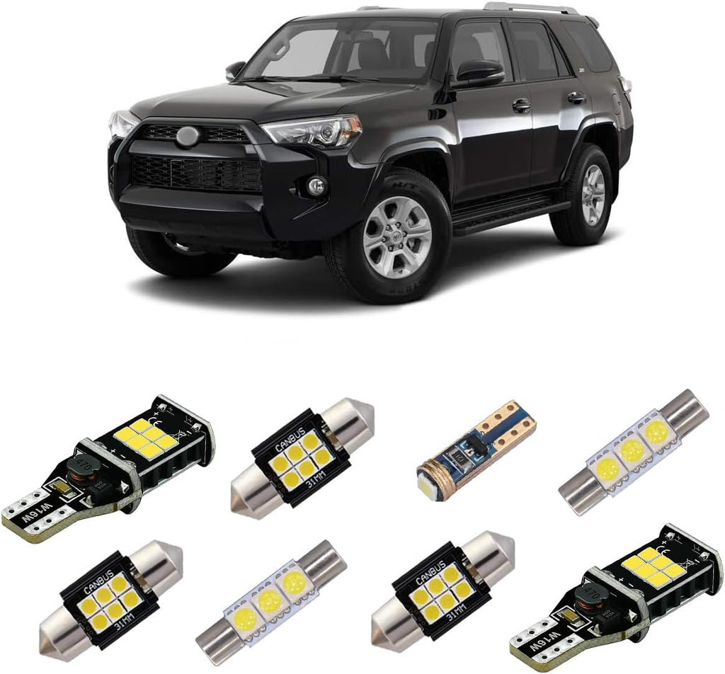 iBrightstar Super Bright Canbus LED Bulbs Package Kit Accessories Replacement for Toyota 4Runner 2006-2021 Interior Lights + License Plate Lights + Cargo Lights + Back Up Reverse Lights, Xenon White
