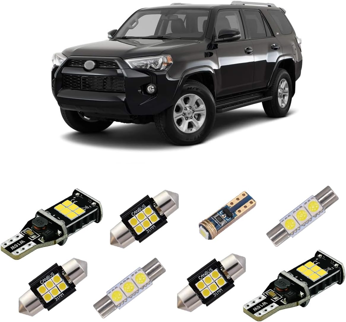 iBrightstar Super Bright Canbus LED Bulbs Package Kit Accessories Replacement for Toyota 4Runner 2006-2021 Interior Lights + License Plate Lights + Cargo Lights + Back Up Reverse Lights, Xenon White