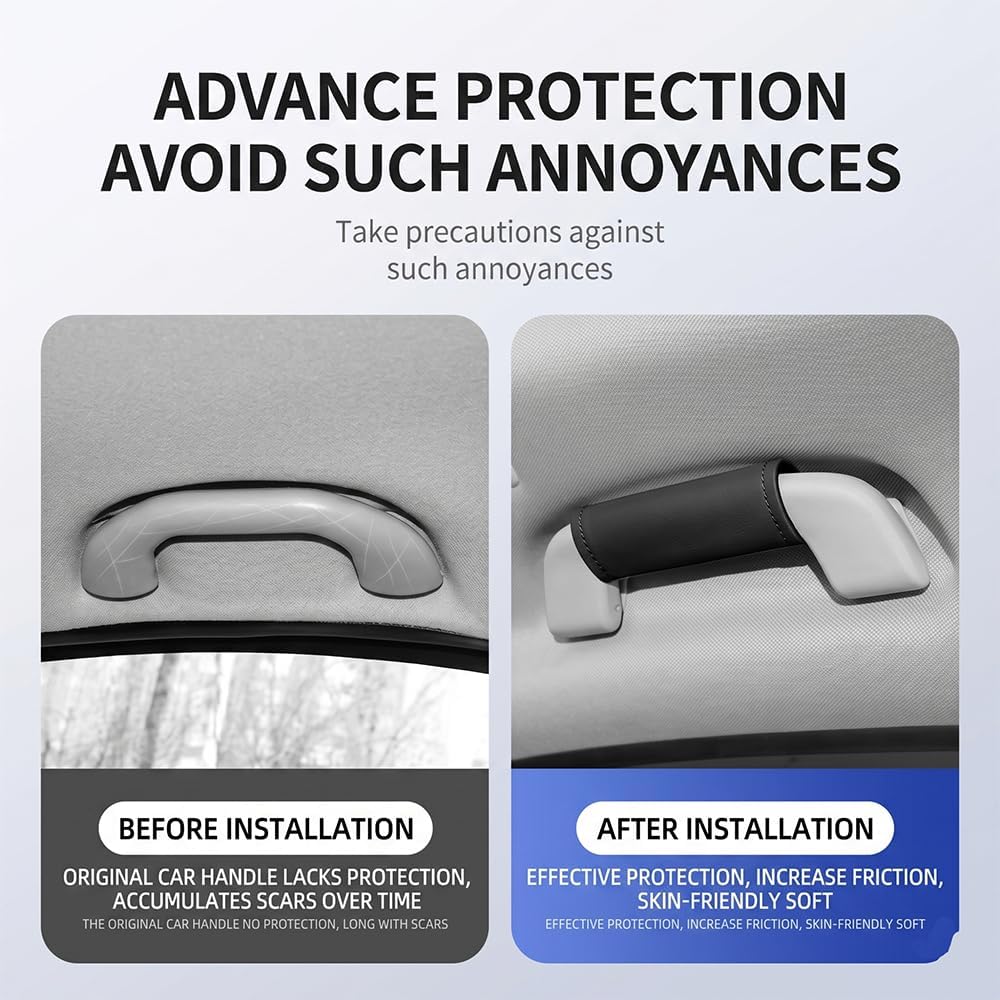 Grab Handle Cover for Honda Pilot 2002–2025 2026 YF/YH, Interior Door Pull Protector, Vehicle Hand Grip Sleeve for Comfort and Decoration,Black