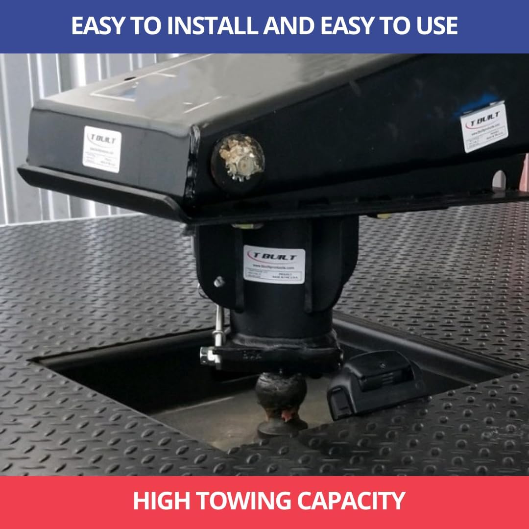 T Built 5th Wheel to Gooseneck Adapter 12" with 7 3/4" Forward Offset, Made in USA, Fifth Wheel to Gooseneck Adapter for RV Camper Trailer, 20.000 Pound Rating