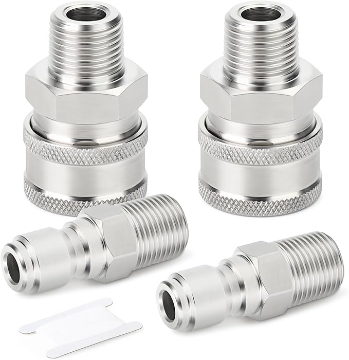 TAISHER 4PCS 304 Stainless Steel Pressure Washer Adapter Kit, Quick Connect by TAISHER