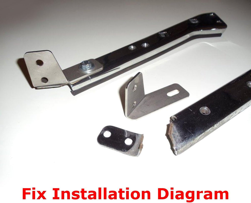 iJDMTOY 2pc Heavy Duty Stainless Steel Saddlebag Rail Support Bracket Struts Repair Kit Compatible with 1985-2008 Harley Davidson Touring Motorcycle