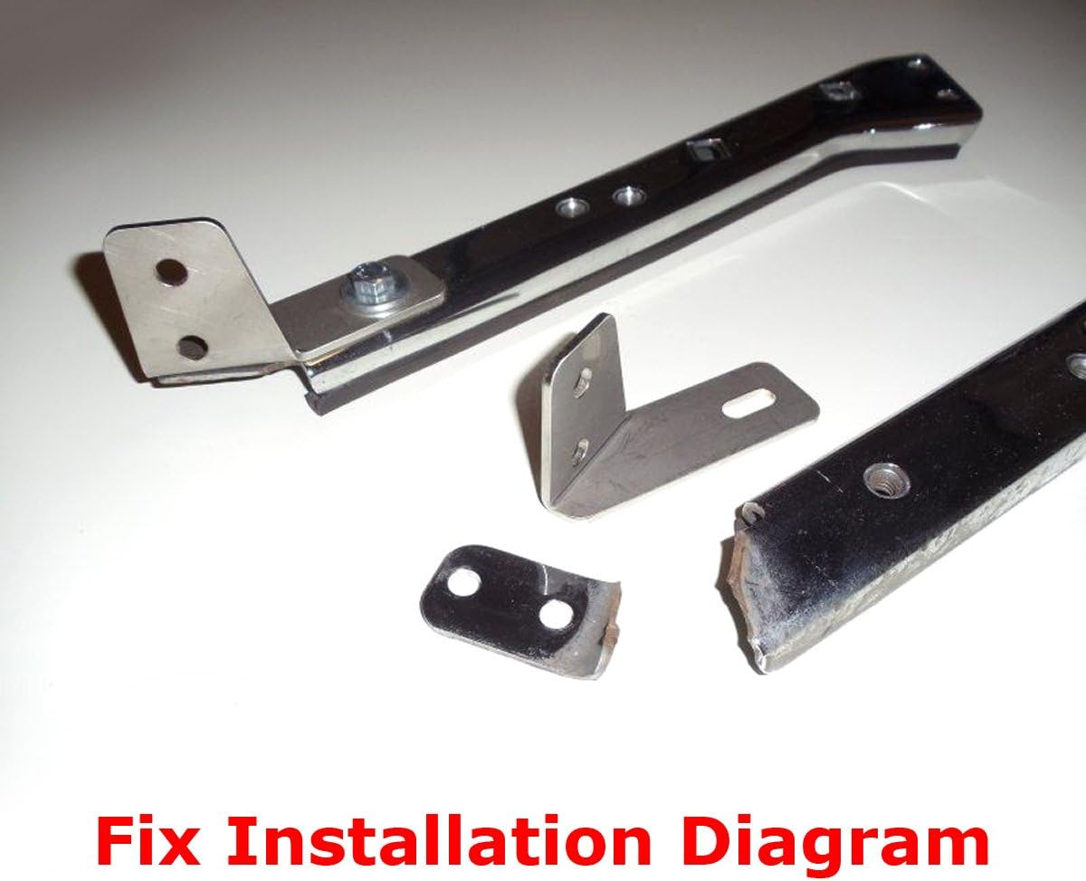 iJDMTOY 2pc Heavy Duty Stainless Steel Saddlebag Rail Support Bracket Struts Repair Kit Compatible with 1985-2008 Harley Davidson Touring Motorcycle