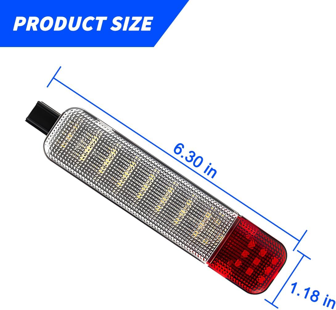 Car LED Interior Door Light, Ultra Bright Vehicle Side Door Panel Courtesy and Warning Lamp Assmebly, Auto Welcome Lighting Replacement for C/K 1500 2500 3500, Yukon（White+Red）