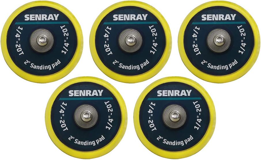 5Pcs 2-Inch Dual-Action Hook & Loop Backing Plate for Sanders and Polishers, 1/4"-20 Thread | 15,000 RPM