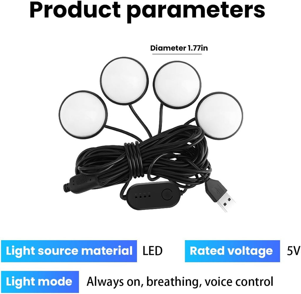 BESULEN Car Interior LED Lights, Automotive Ambient Neon Light Kit with USB Port, Car Accessories, Gifts for Men and Women, 4 in 1 Decoration Lights for Car, Garden, Home, Party（Green）