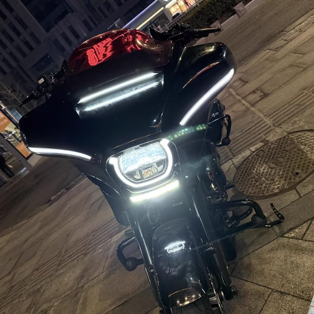 MOEXEXEX For Street Glide FLHX 2026 2025 2024 Windshield Center Fairing Vent Light LED Accent Running Light Front Fairing Trim