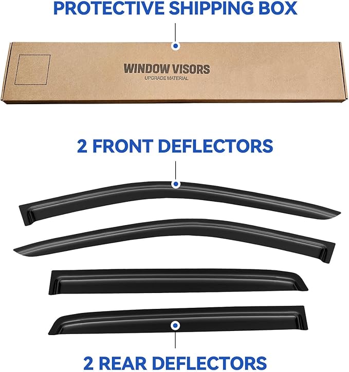 Window Visors Rain Guards for 2019 2020 2021 2022 2023 Ford Ranger Supercrew - Image 6