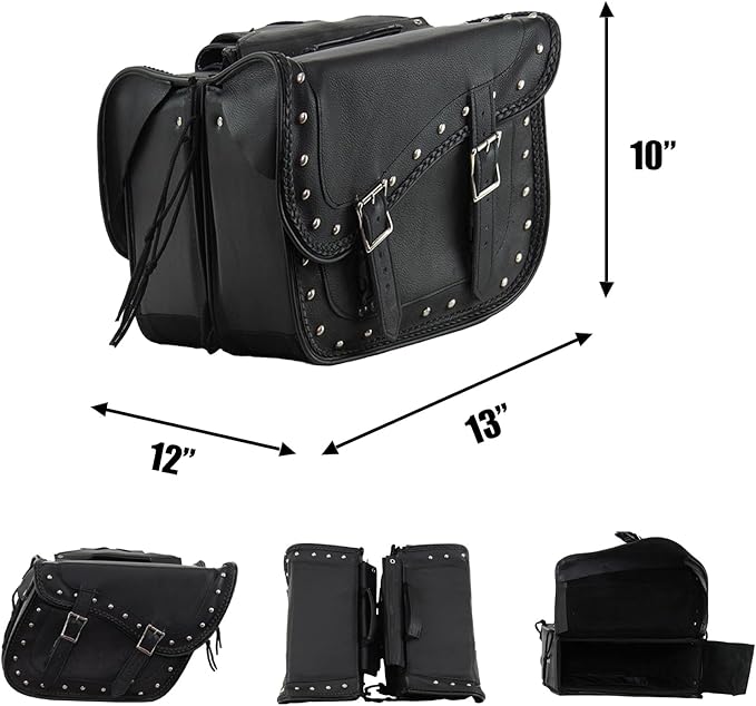 Synthetic Leather Motorcycle Luggage Bag - Image 6