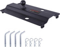25000 lbs Gooseneck Ball Plate Fit for 5th Wheel Rails, Gooseneck Adapter Hitch for Pickup Truck Bed Trailer Towing, 2-5/16-Inch Ball, Fits Industry-Standard Rails,Carbide Black Powder Coat