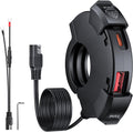 EXTRACTME Motorcycle Phone Charger, Ultra-Narrow Dual USB Type C 30W PD & Quick Charge 3.0 Motorcycle USB Charger, Waterproof Motorcycle USB Port for Phone, Tablet, GPS (Only 0.51 in Wide), Black