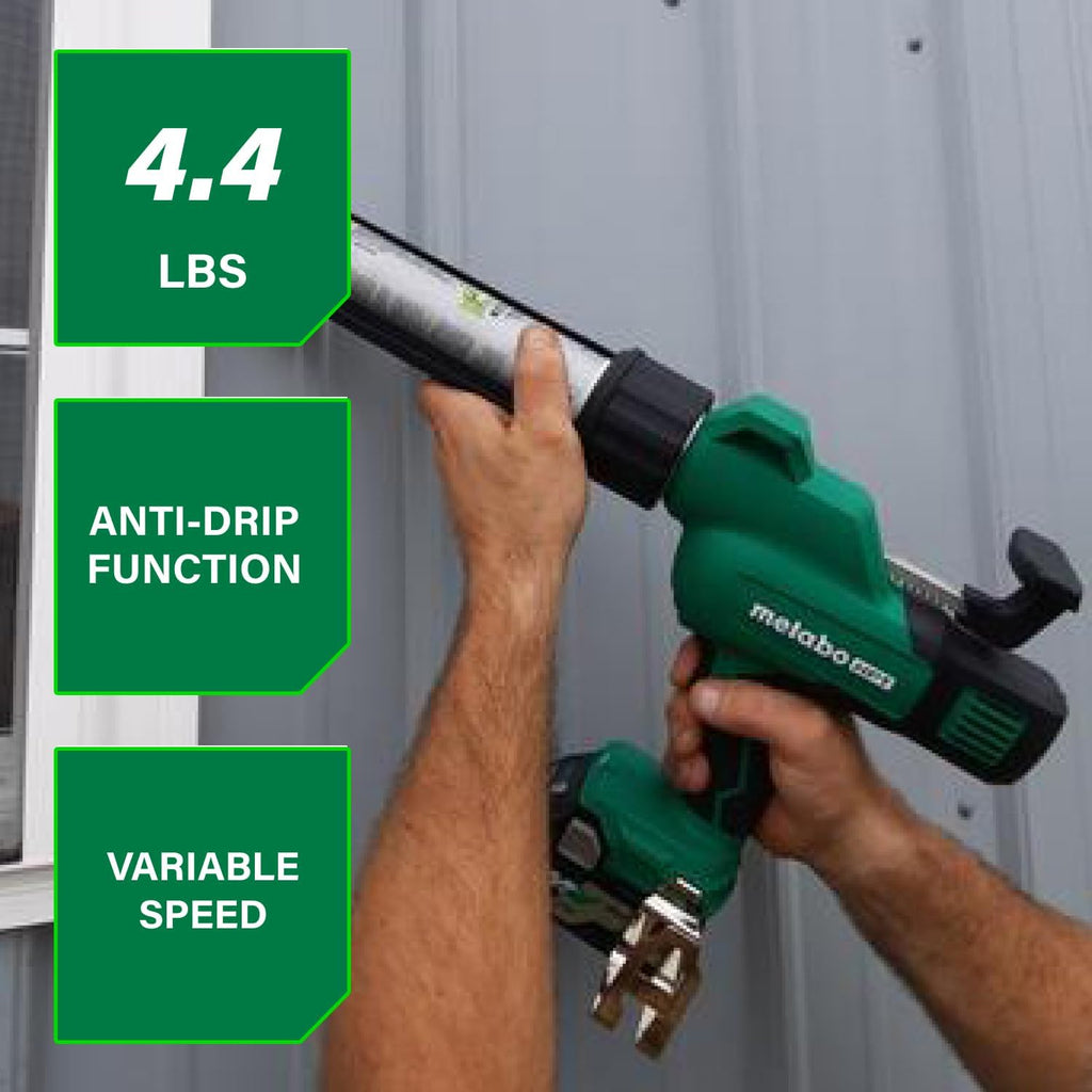 metabo hpt 18v cordless caulking gun, variable speed shown in use