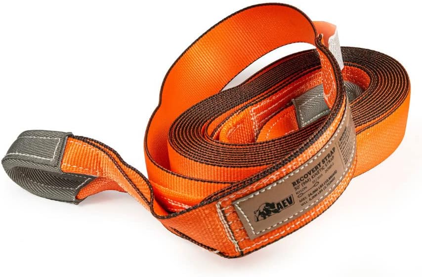 AEV Mid-Size Trail Recovery Kit for Off-Road Vehicles Includes Snatch Block + Recovery Strap + Tree Saver + Winch Extension Strap + Gloves + Tire Deflator + Anchor Shackles + Recovery Bag